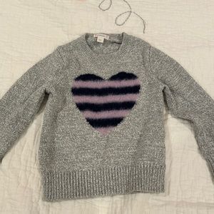 GUC crew cuts knit sweater with fuzzy heart